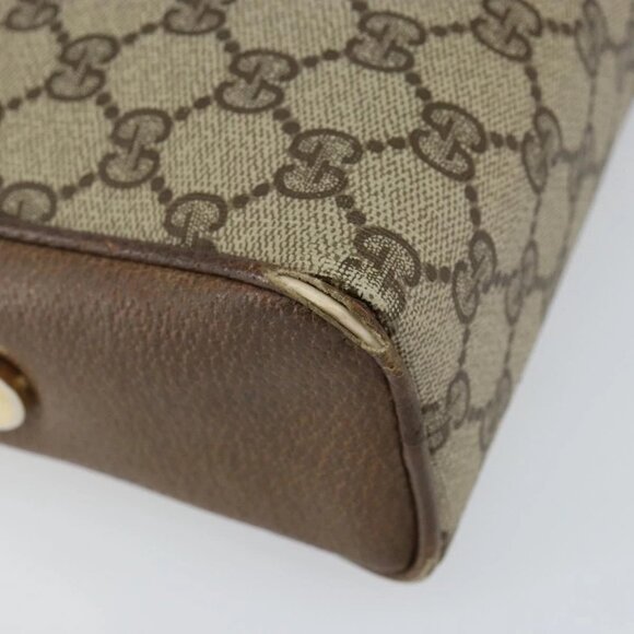 GUCCI GG Supreme Web Sherry Line Bag PVC Beige Gold 001 261 1086 Auth BA6005 - Picture 5 of 16